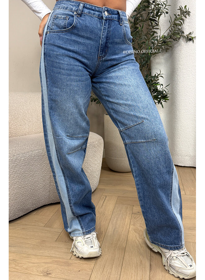 BLUE - 'TORINO JEANS' - STRETCH BALLOON LEG JEANS