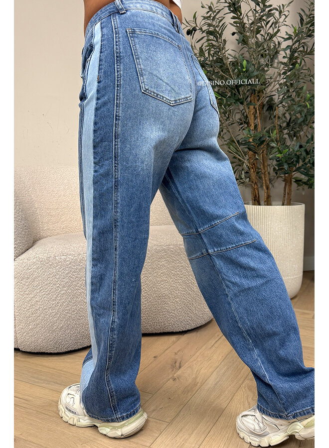 BLUE - 'TORINO JEANS' - STRETCH BALLOON LEG JEANS