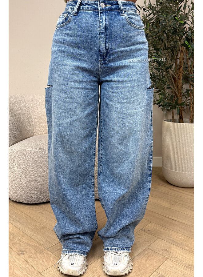 BLUE - 'ROWIE JEANS' - STRETCH SIDE CUT JEANS
