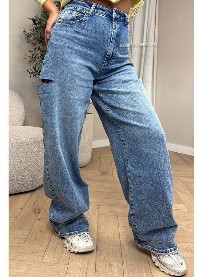 BLUE - 'ROWIE JEANS' - STRETCH SIDE CUT JEANS