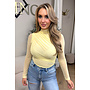 YELLOW - 'MABEL BODY' - MESH LONG SLEEVE RUCHED BODYSUIT