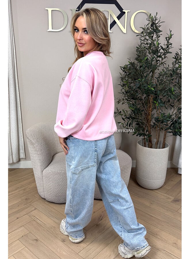 VINTAGE BLUE - 'BALLOON CARGO JEANS' - STRETCH VIRAL BALLOON LEG JEANS