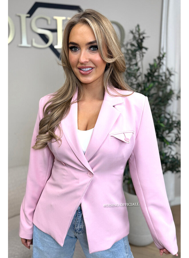 PINK - 'VIVIENNE BLAZER' - PREMIUM QUALITY ASYMMETRIC BLAZER
