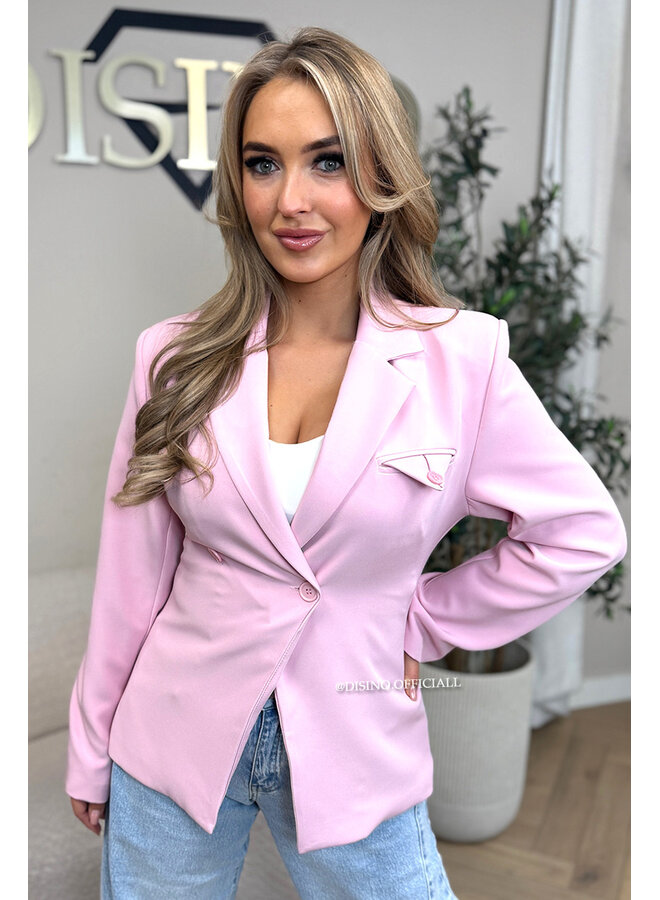 PINK - 'VIVIENNE BLAZER' - PREMIUM QUALITY ASYMMETRIC BLAZER