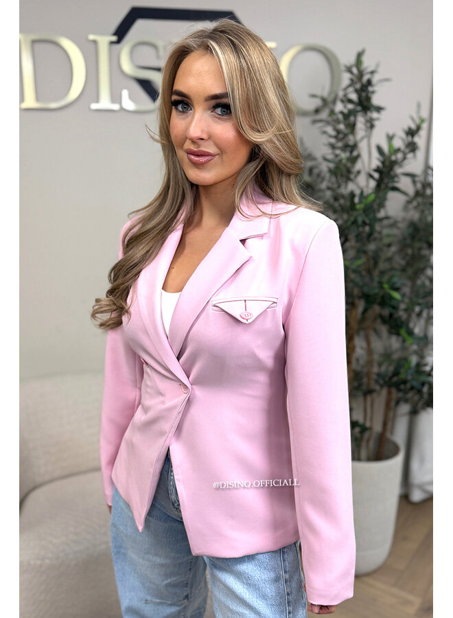 PINK - 'VIVIENNE BLAZER' - PREMIUM QUALITY ASYMMETRIC BLAZER