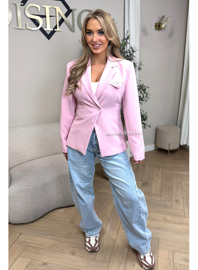 PINK - 'VIVIENNE BLAZER' - PREMIUM QUALITY ASYMMETRIC BLAZER