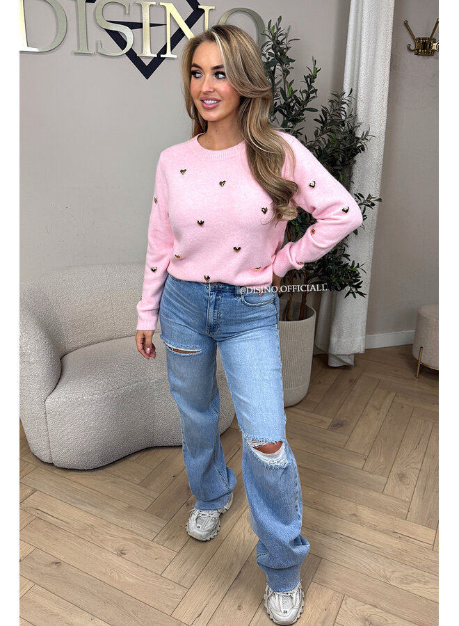 PINK - 'DAISY KNIT' - GOLDEN HEARTS SOFT KNIT