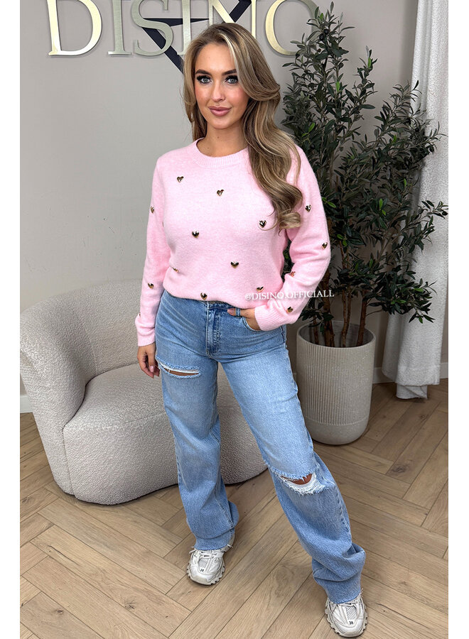 PINK - 'DAISY KNIT' - GOLDEN HEARTS SOFT KNIT