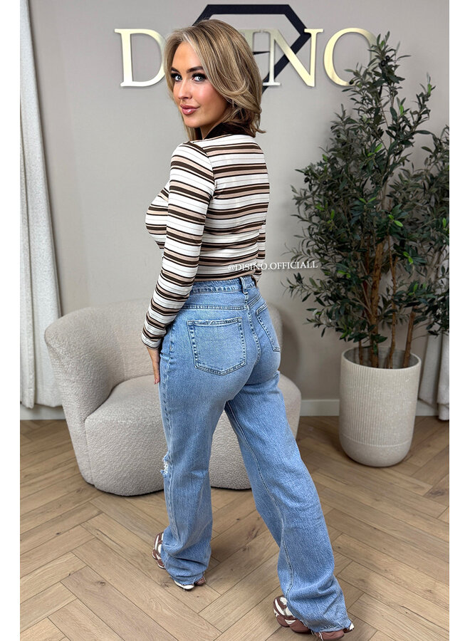 CHOCO - 'LOTTE BODY' - STRIPED POLO BODYSUIT