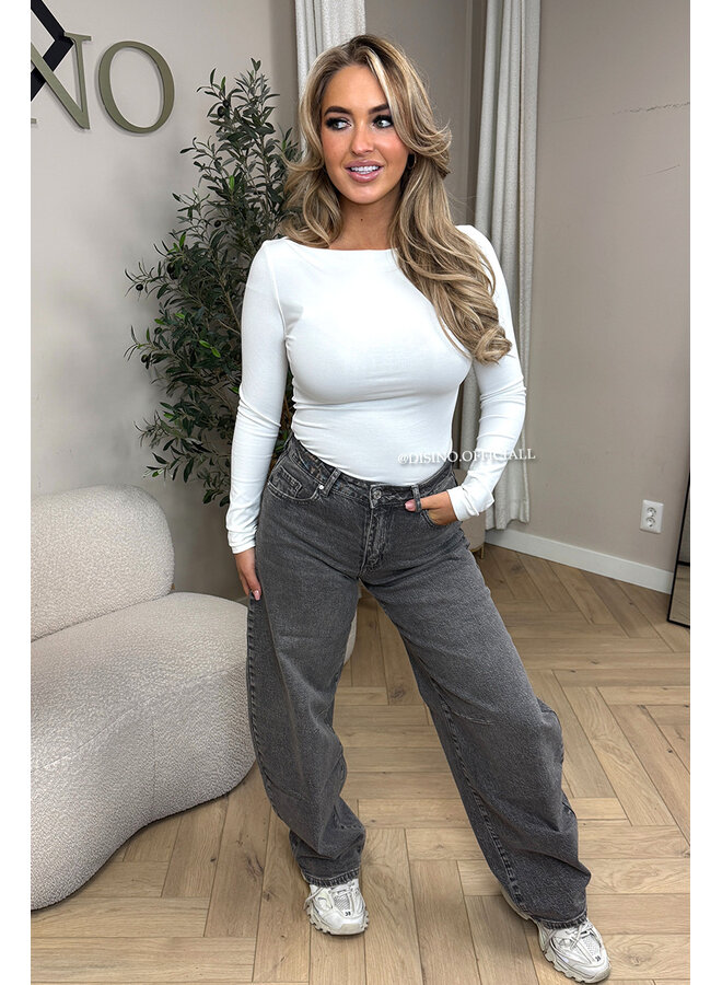 GREY - 'BALLOON JEANS' - STRETCH VIRAL BALLOON LEG JEANS