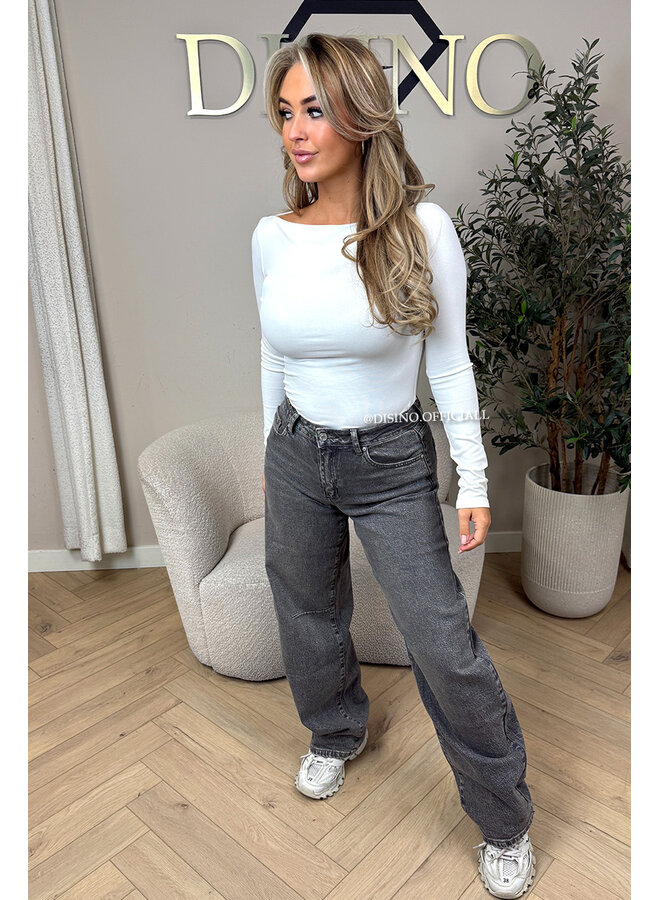 GREY - 'BALLOON JEANS' - STRETCH VIRAL BALLOON LEG JEANS