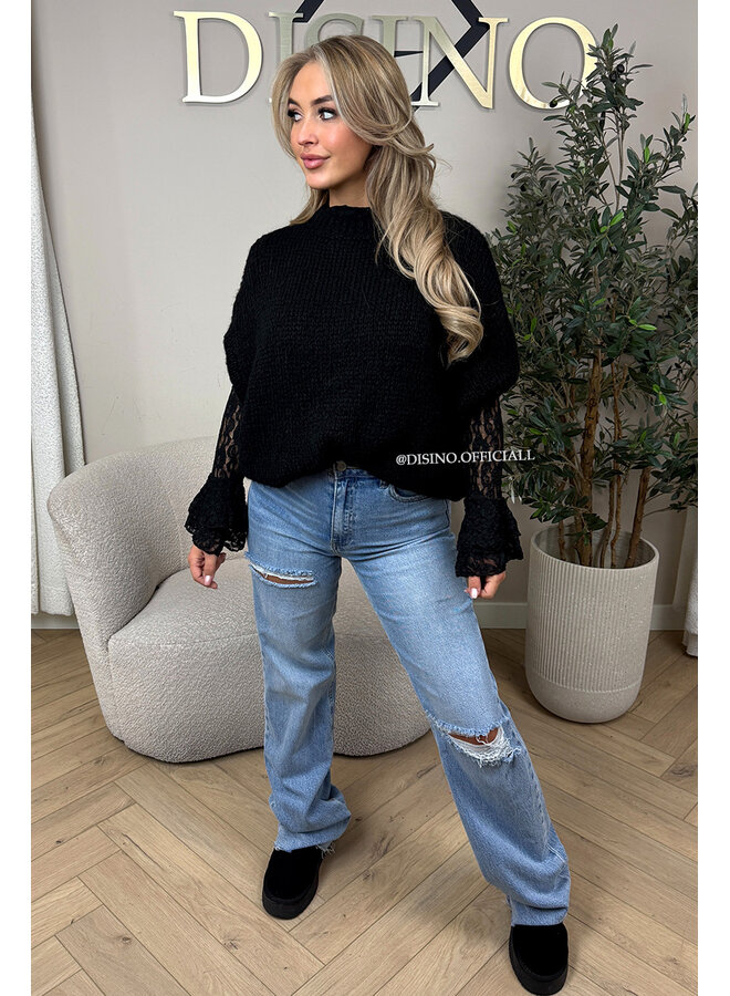 BLACK - 'SOPHIA SHORT SLEEVE' - OVERSIZED PREMIUM QUALITY SHORT SLEEVE KNIT