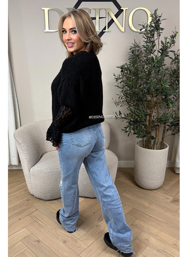 BLACK - 'SOPHIA SHORT SLEEVE' - OVERSIZED PREMIUM QUALITY SHORT SLEEVE KNIT