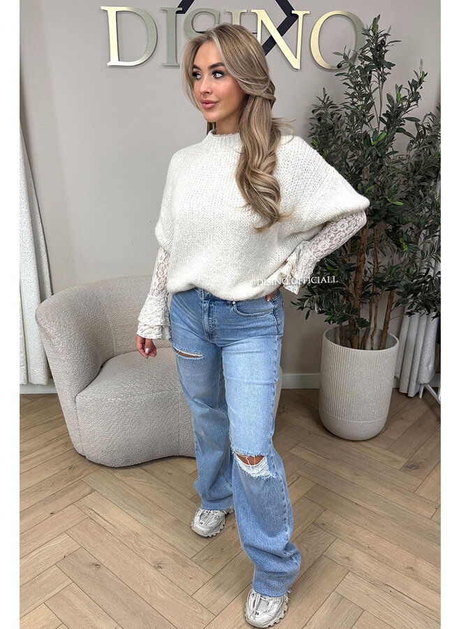 ECRU - 'SOPHIA SHORT SLEEVE' - OVERSIZED PREMIUM QUALITY SHORT SLEEVE KNIT