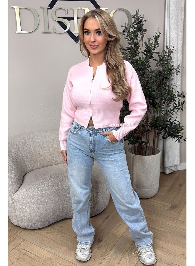 PINK - 'SYDNEY RHINESTONE' - STRETCH VIRAL RIPPED BACK STRAIGHT LEG JEANS