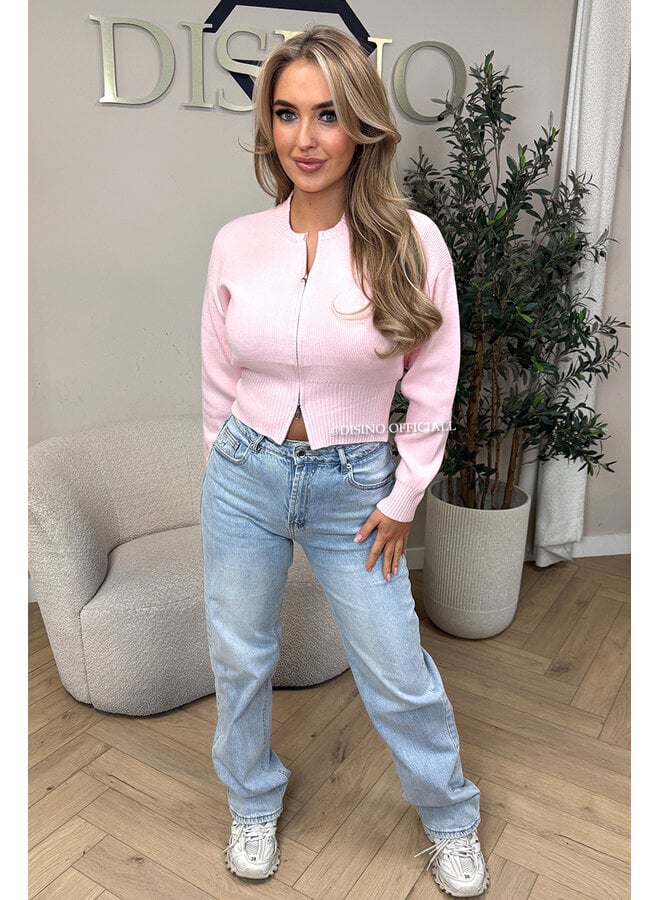 PINK - 'SYDNEY RHINESTONE' - STRETCH VIRAL RIPPED BACK STRAIGHT LEG JEANS