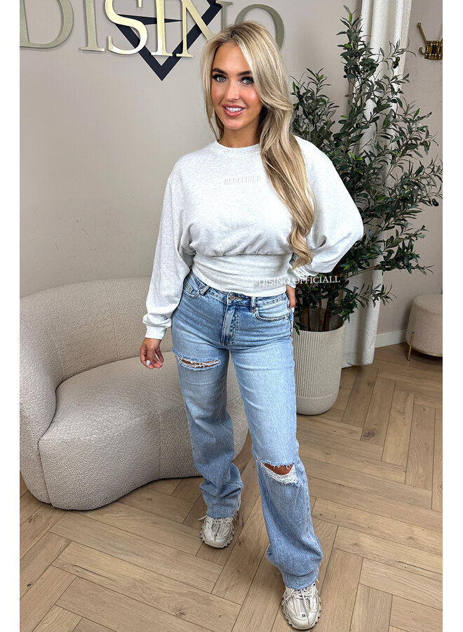 GREY - 'SNATCHED SWEATER' - PREMIUM QUALITY REDEFINED SNATCHED SWEATER TOP