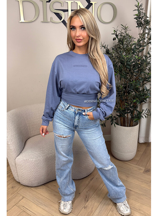 JEANS BLUE - 'SNATCHED SWEATER' - PREMIUM QUALITY REDEFINED SNATCHED SWEATER TOP