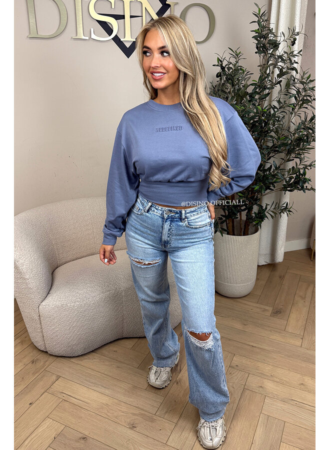 JEANS BLUE - 'SNATCHED SWEATER' - PREMIUM QUALITY REDEFINED SNATCHED SWEATER TOP