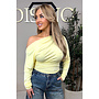 YELLOW - 'JENNIE TOP' - ONE SHOULDER SNATCHED LONG SLEEVE TOP