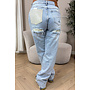 YELLOW - 'SYDNEY RHINESTONE' - STRETCH VIRAL RIPPED BACK STRAIGHT LEG JEANS