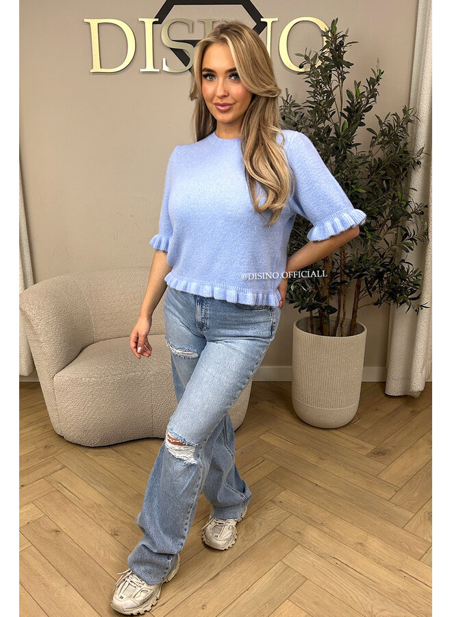 BLUE - 'EMELIE KNIT' - CUTE RUFFLE KNIT