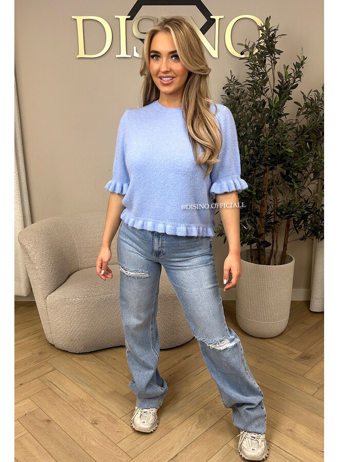 BLUE - 'EMELIE KNIT' - CUTE RUFFLE KNIT