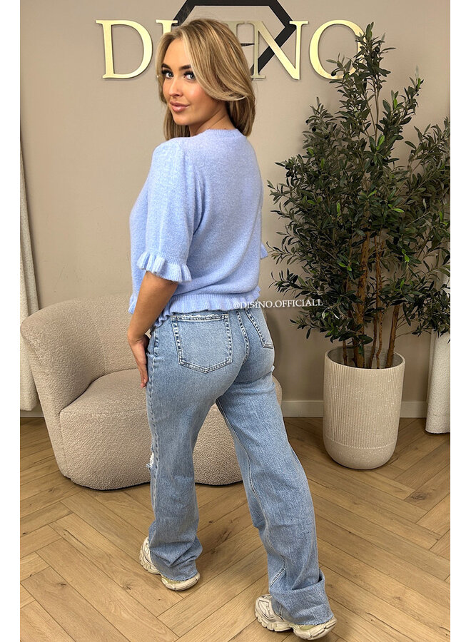 BLUE - 'EMELIE KNIT' - CUTE RUFFLE KNIT