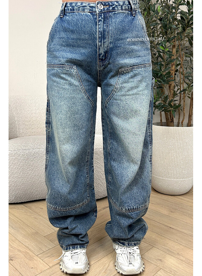 DIRTY BLUE - 'CORPUS JEANS' - CARGO CARPENTER JEANS - NO STRETCH