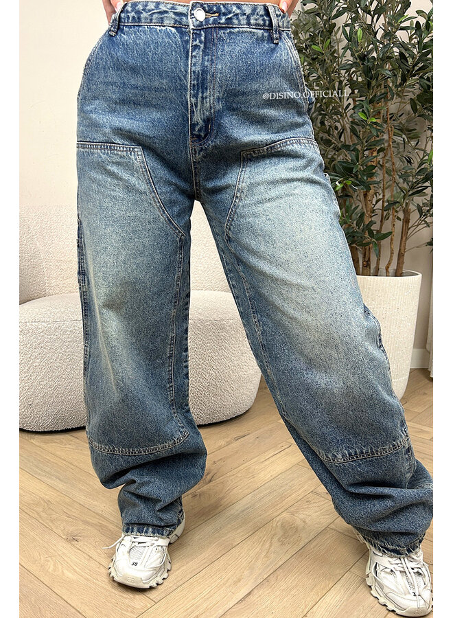 DIRTY BLUE - 'CORPUS JEANS' - CARGO CARPENTER JEANS - NO STRETCH