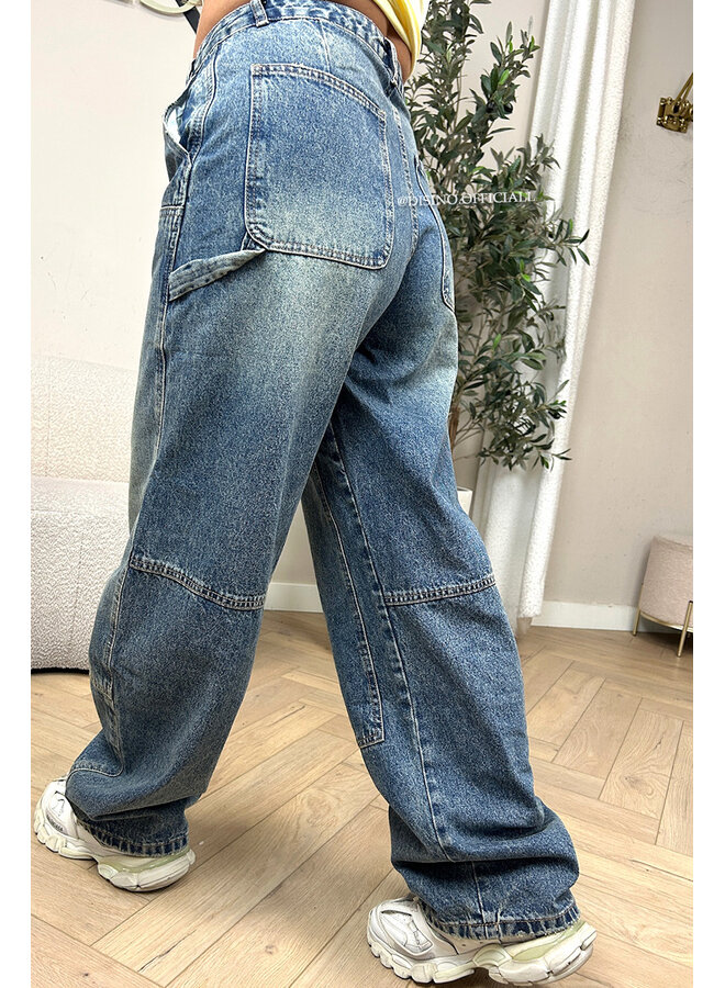 DIRTY BLUE - 'CORPUS JEANS' - CARGO CARPENTER JEANS - NO STRETCH