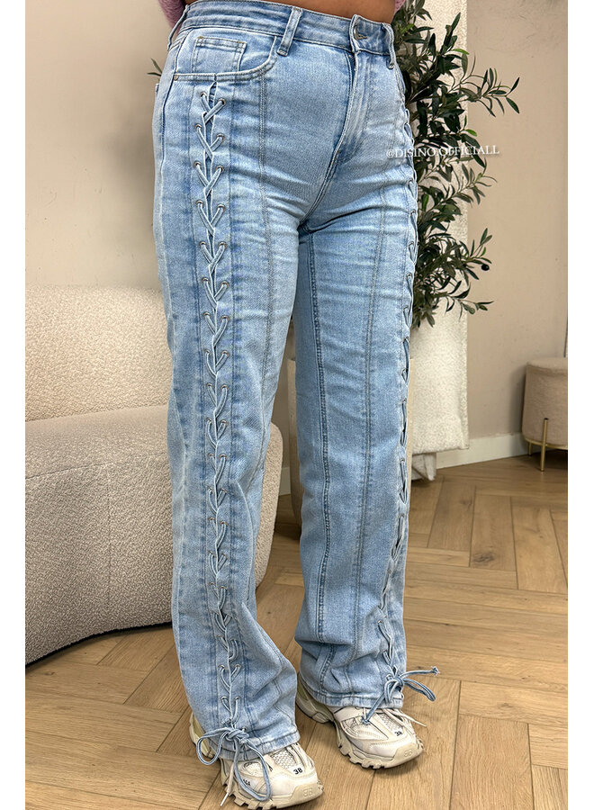 LIGHT BLUE - 'ROPE JEANS' - SUPER STRETCH STRAIGHT LEG JEANS