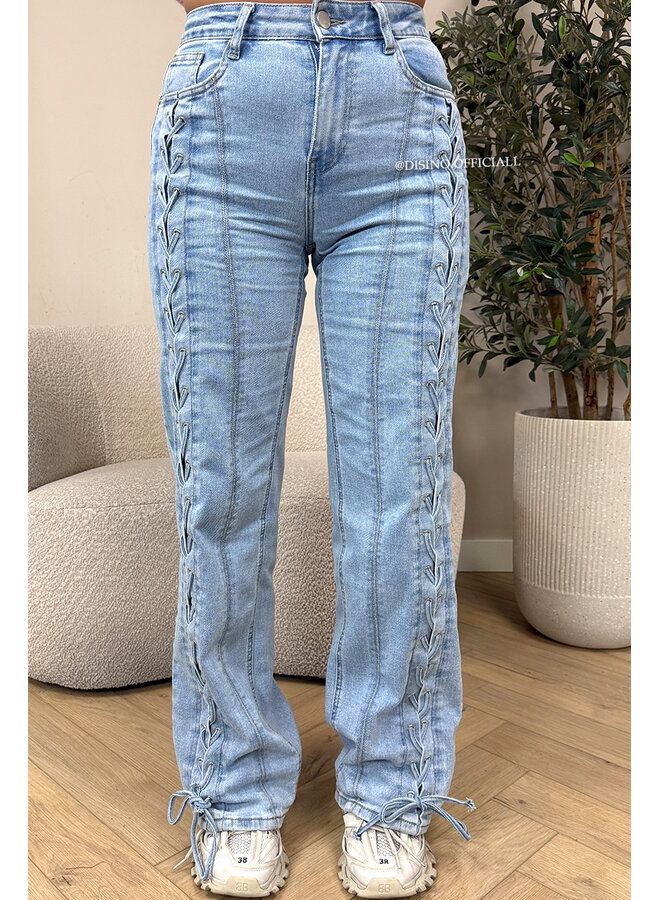 LIGHT BLUE - 'ROPE JEANS' - SUPER STRETCH STRAIGHT LEG JEANS