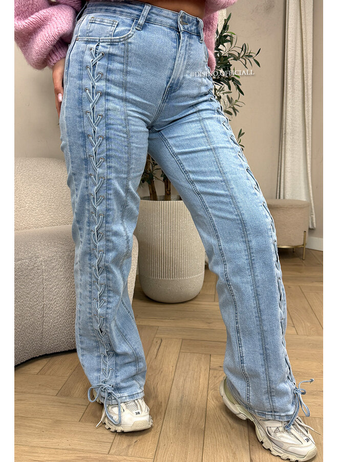 LIGHT BLUE - 'ROPE JEANS' - SUPER STRETCH STRAIGHT LEG JEANS