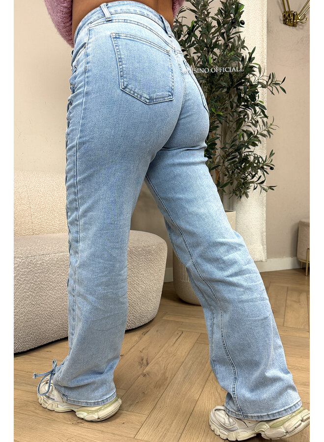 LIGHT BLUE - 'ROPE JEANS' - SUPER STRETCH STRAIGHT LEG JEANS