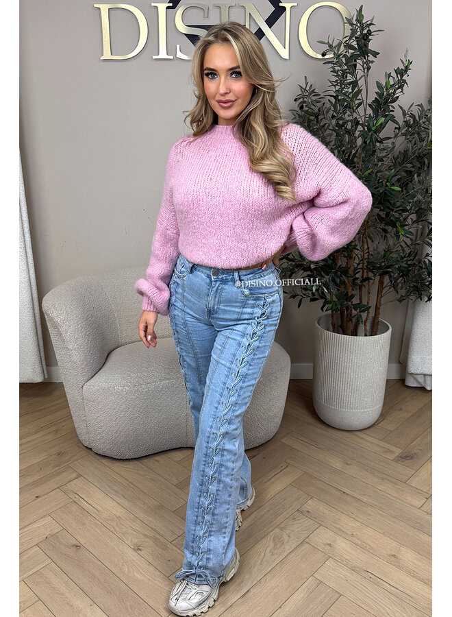 LIGHT BLUE - 'ROPE JEANS' - SUPER STRETCH STRAIGHT LEG JEANS