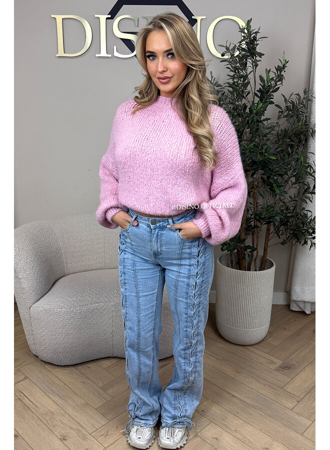 LIGHT BLUE - 'ROPE JEANS' - SUPER STRETCH STRAIGHT LEG JEANS