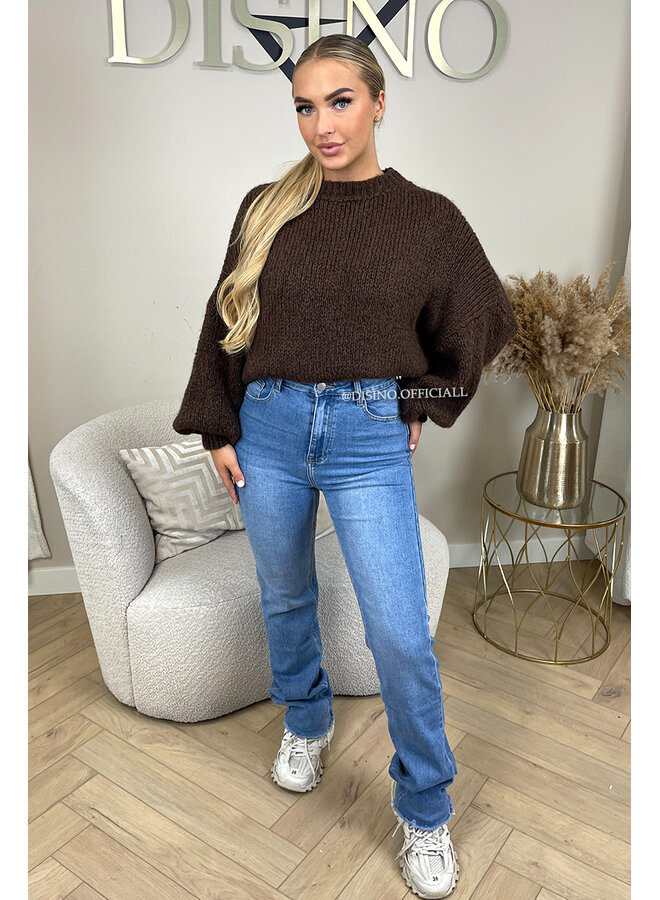 CHOCO - 'SOPHIA BALLOON SLEEVE' - OVERSIZED PREMIUM QUALITY BELL SLEEVE KNIT