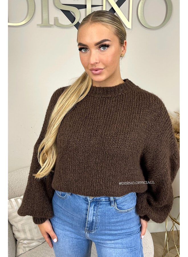 CHOCO - 'SOPHIA BALLOON SLEEVE' - OVERSIZED PREMIUM QUALITY BELL SLEEVE KNIT