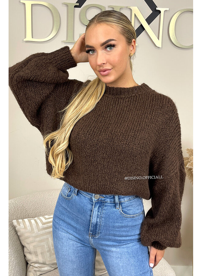 CHOCO - 'SOPHIA BALLOON SLEEVE' - OVERSIZED PREMIUM QUALITY BELL SLEEVE KNIT