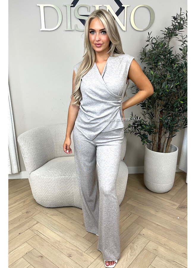 TAUPE - 'AURORA SET' - CHIQUE COMFY TOP + PANTS SET