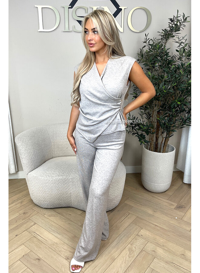 TAUPE - 'AURORA SET' - CHIQUE COMFY TOP + PANTS SET