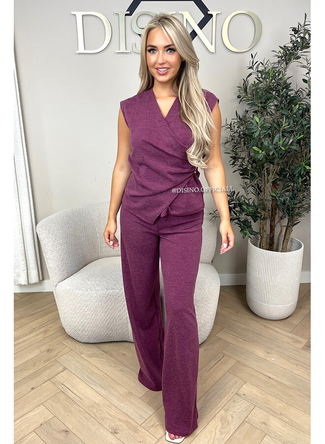 BORDEAUX - 'AURORA SET' - CHIQUE COMFY TOP + PANTS SET