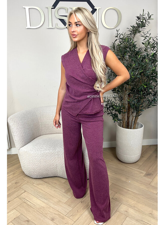 BORDEAUX - 'AURORA SET' - CHIQUE COMFY TOP + PANTS SET