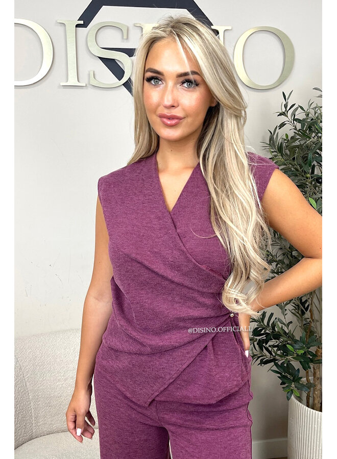 BORDEAUX - 'AURORA SET' - CHIQUE COMFY TOP + PANTS SET