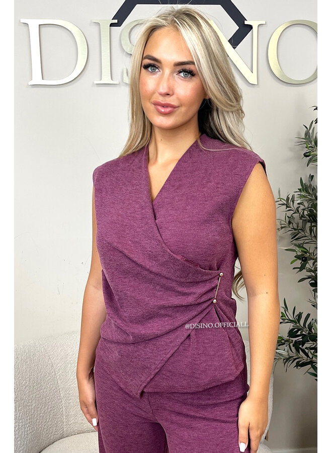 BORDEAUX - 'AURORA SET' - CHIQUE COMFY TOP + PANTS SET