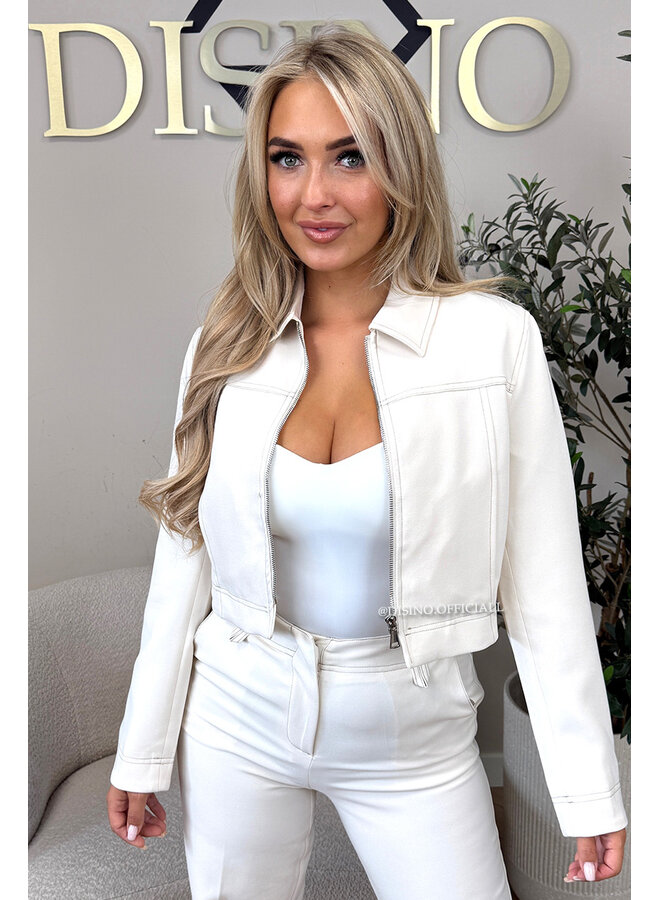 ECRU - 'ELOISA JACKET' - VIRAL CROPPED JACKET