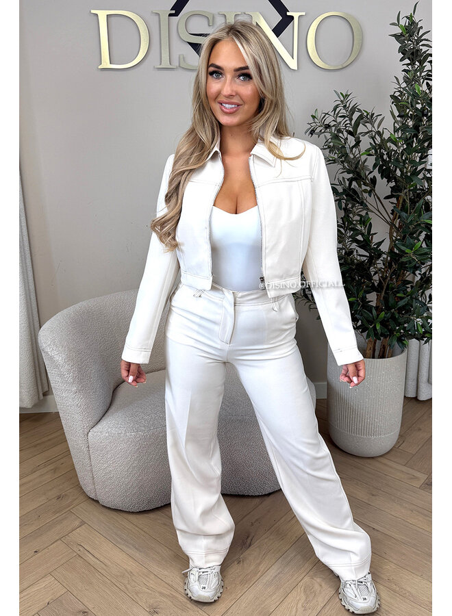 ECRU - 'ELOISA PANTS' - VIRAL STRETCH PANTALON