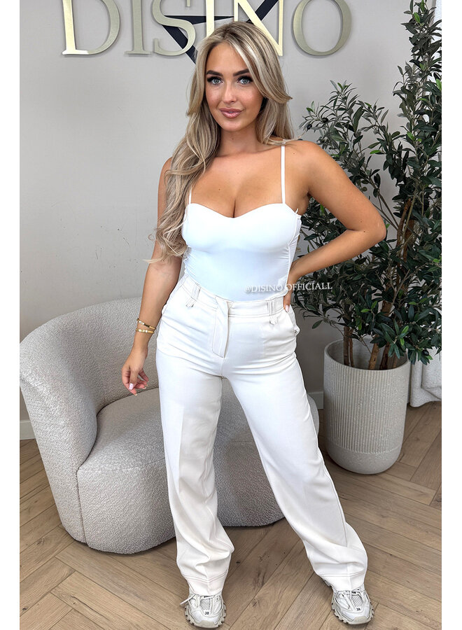 ECRU - 'ELOISA PANTS' - VIRAL STRETCH PANTALON