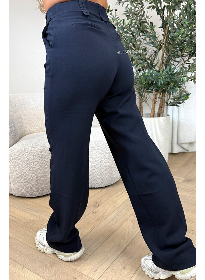 NAVY BLUE - 'ELOISA PANTS' - VIRAL STRETCH PANTALON
